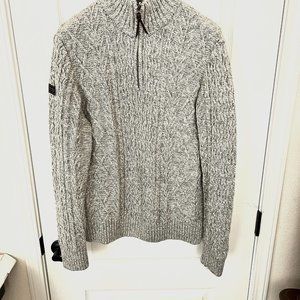 $169 Authentic SUPERDRY Men’s 1/2 Zip Henley Gray Long Sleeve Sweater Sz.2XL